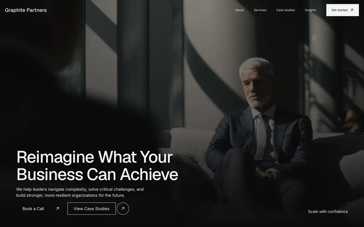 Graphite Partners หน้าจอแรกของเว็บไซต์
