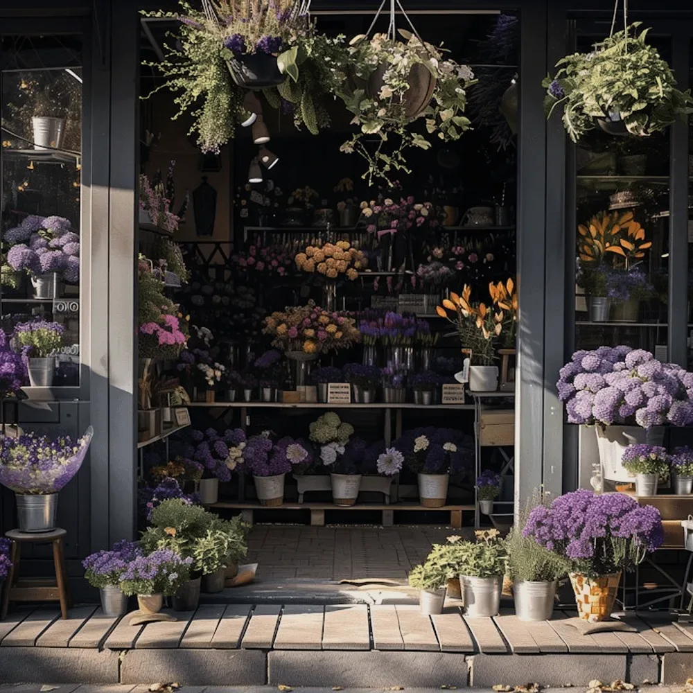 A flower shop front.