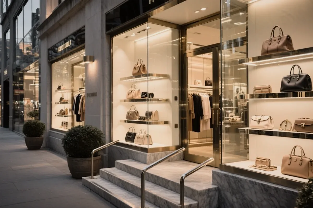 A bag shop front.